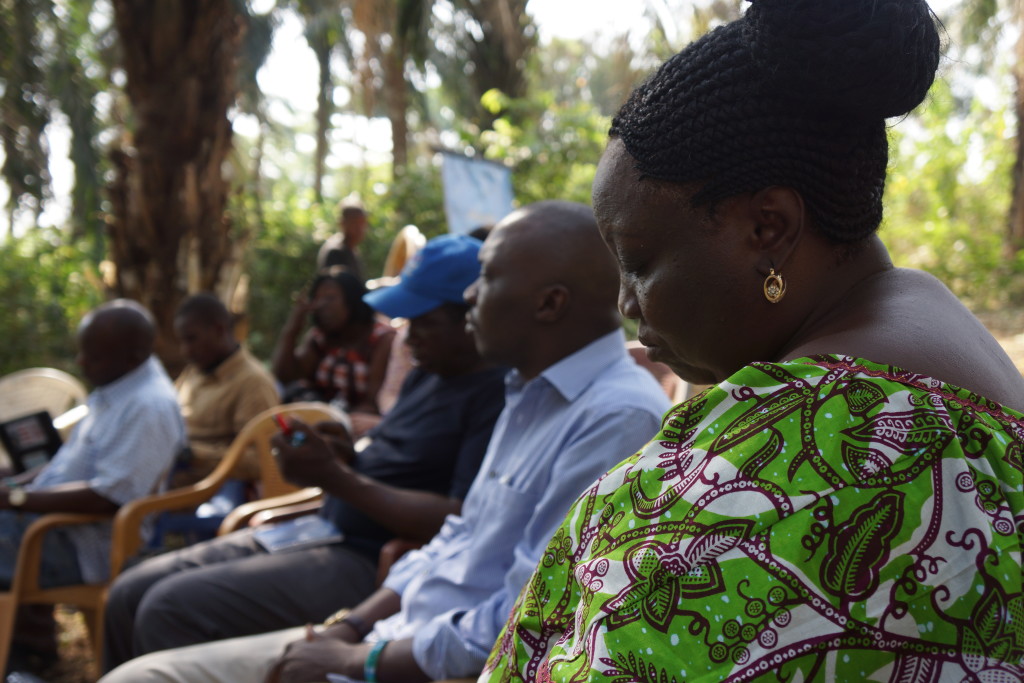 Mama Isatta Ndolleh, District Chair Lady in Kailahun District, at meeting to choose new district governing board, in February, 2012